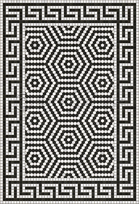 Mosaic E "Jackson Heights" Vinyl Floorcloth - Spicher & Co.