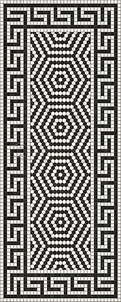 Mosaic E "Jackson Heights" Vinyl Floorcloth - Spicher & Co.