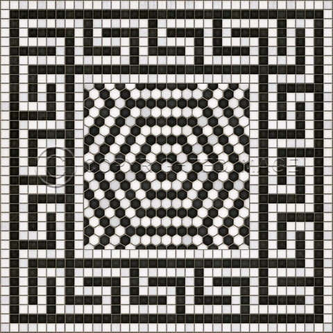 Mosaic E "Jackson Heights" Vinyl Floorcloth - Spicher & Co.