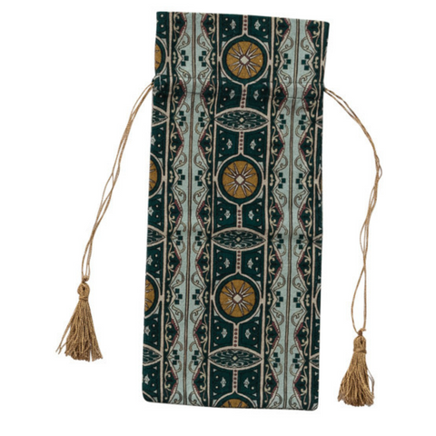 Jewel Box Drawstring Wine Bag - Emerald