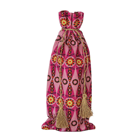 Jewel Box Drawstring Wine Bag - Magenta