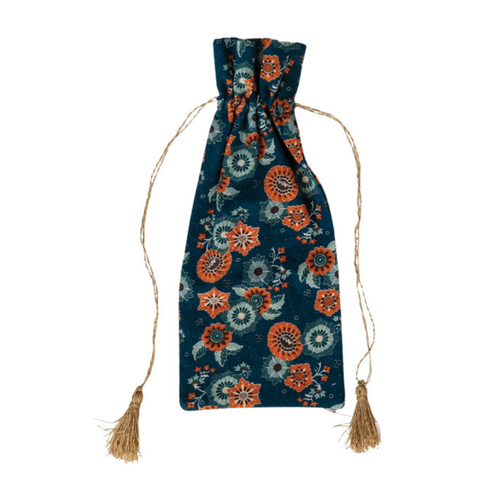 Jewel Box Drawstring Wine Bag - Sapphire