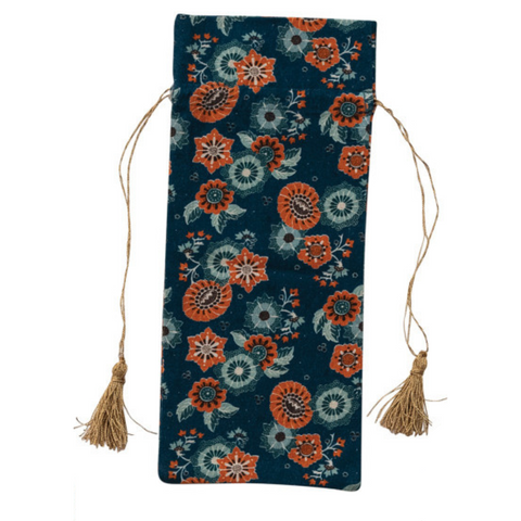 Jewel Box Drawstring Wine Bag - Sapphire