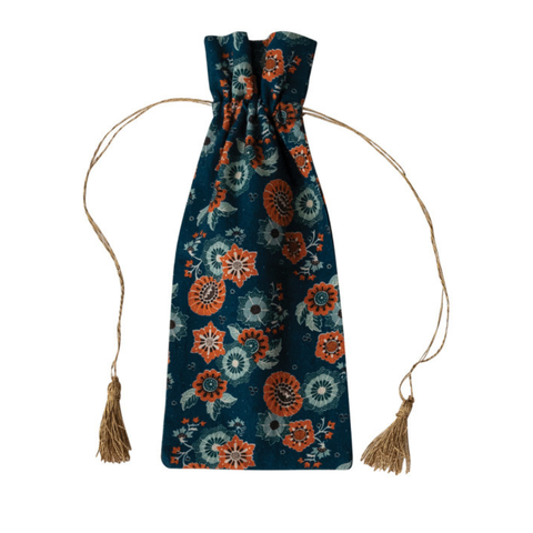 Jewel Box Drawstring Wine Bag - Sapphire