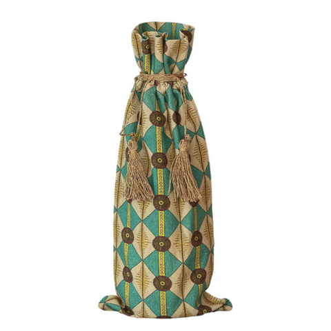 Jewel Box Drawstring Wine Bag - Teal
