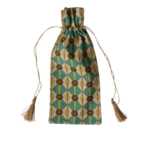 Jewel Box Drawstring Wine Bag - Teal