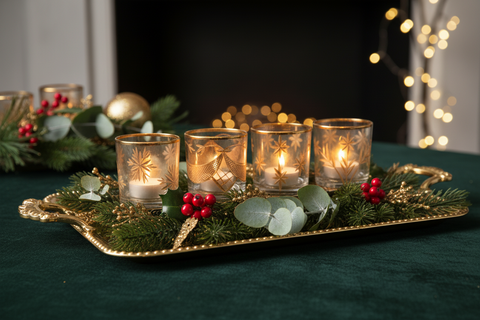 Jewel Box Etched Glass Votive - Stars