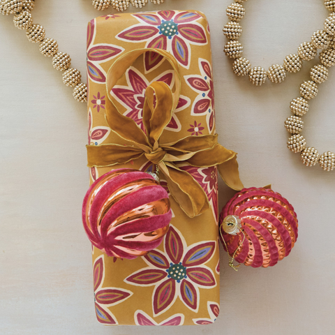 Jewel Box Flocked Ornament - Ribbed Swirls