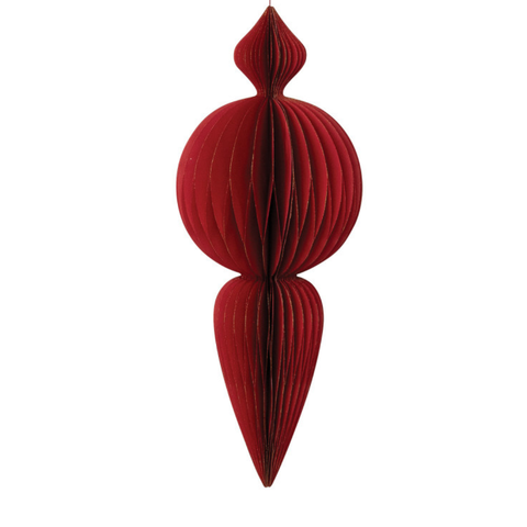 Jewel Box Jumbo Honeycomb Spire Ornament - Ruby