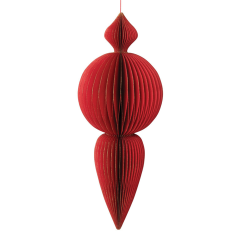Jewel Box Oversized Honeycomb Spire Ornament - Ruby