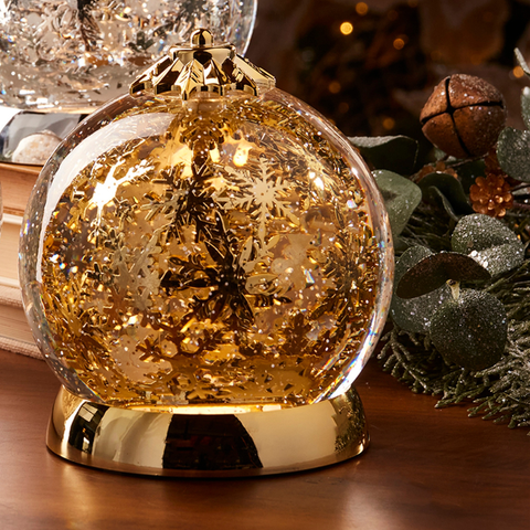 Jewel Box Rotating Snowflake Snow Globe