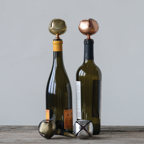 Jingle Bell Bottle Stopper, Nickel