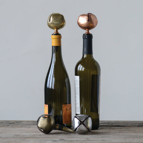 Jingle Bell Bottle Stopper, Copper