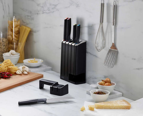 Joseph Joseph Elevate™ SlimBlock 5-piece Multicolor Knife Set with Sharpener