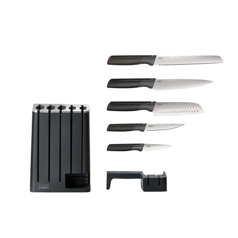Joseph Joseph Elevate™ SlimBlock 5-piece Multicolor Knife Set with Sharpener