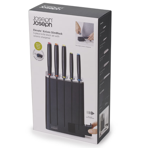 Joseph Joseph Elevate™ SlimBlock 5-piece Multicolor Knife Set with Sharpener