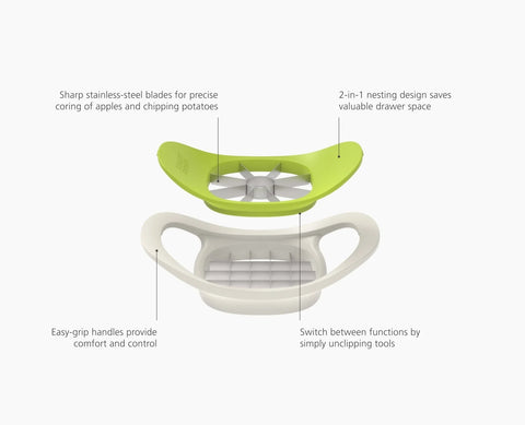 Joseph Joseph Nest™ Press 2-in-1 Fruit & Vegetable Cutter
