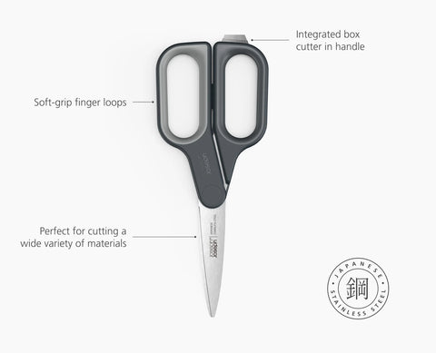Joseph Joseph PlusCut™ Gray Scissors with Integrated Box Cutter