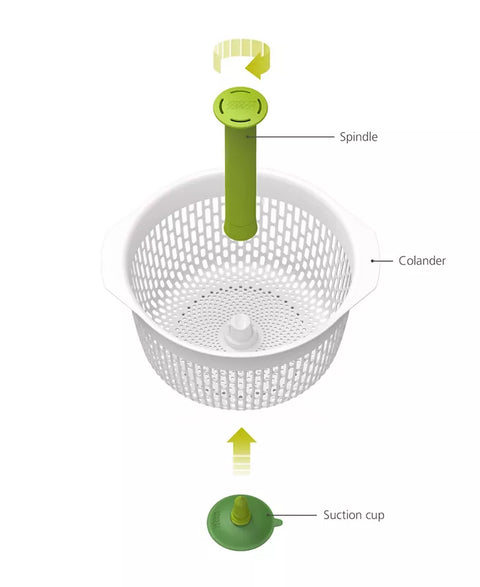 Joseph Joseph Spindola™ Green In-sink Salad-spinning Colander