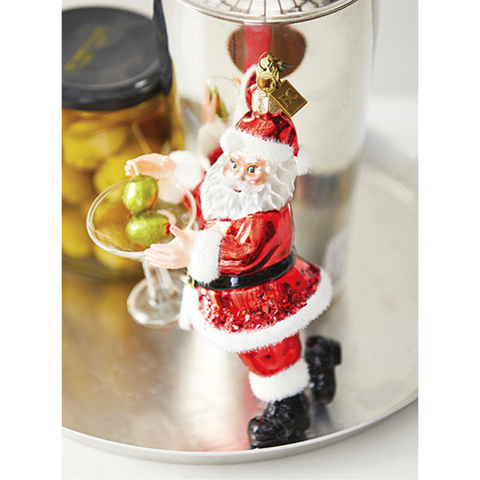 "Just One Drink" Santa Martini Ornament