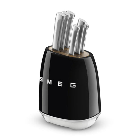 SMEG Knife Block Set, Black