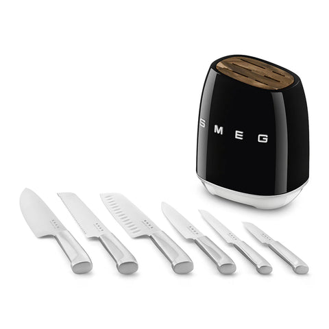 SMEG Knife Block Set, Black