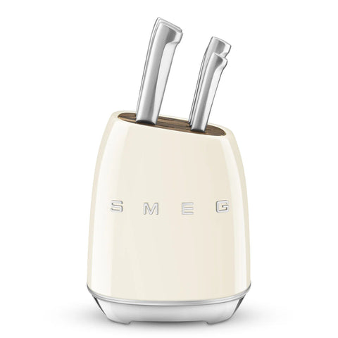 SMEG Knife Block Set, Cream