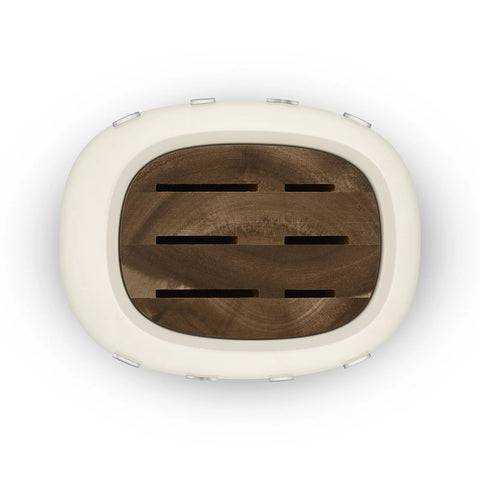 SMEG Knife Block Set, Cream