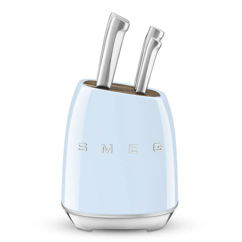 SMEG Knife Block Set, Pastel Blue