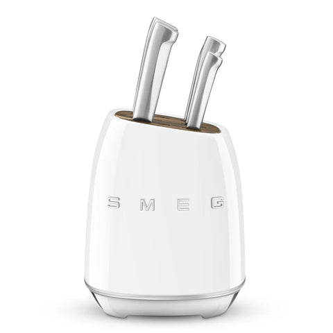 SMEG Knife Block Set, White