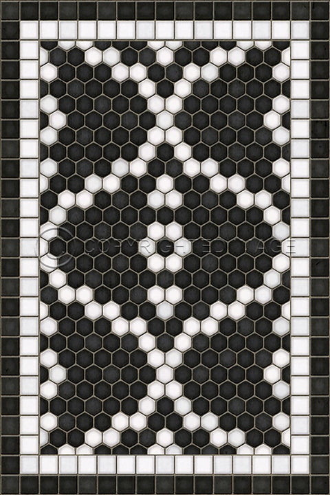 Mosaic F "Kingsbridge Road" Vinyl Floorcloth - Spicher & Co.