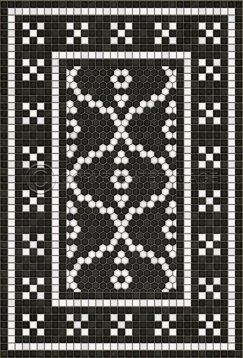 Mosaic F "Kingsbridge Road" Vinyl Floorcloth - Spicher & Co.