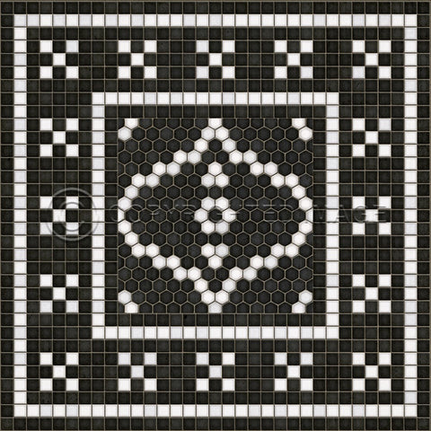 Mosaic F "Kingsbridge Road" Vinyl Floorcloth - Spicher & Co.