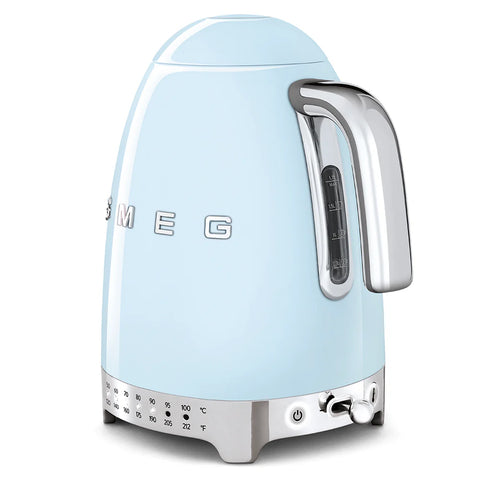 SMEG Retro Style Variable Temperature Kettle, Pastel Blue