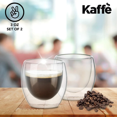 Double Walled Glass Espresso Cups - Kaffe