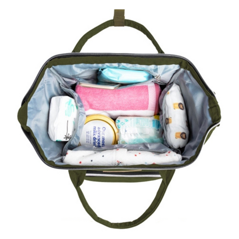 KeaBabies Original Diaper Bag Backpack - Dark Olive