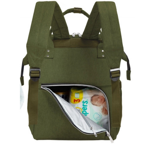 KeaBabies Original Diaper Bag Backpack - Dark Olive