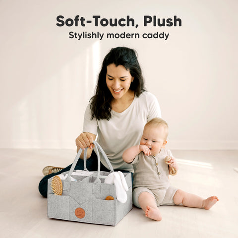 KeaBabies Original Diaper Caddy - Classic Gray