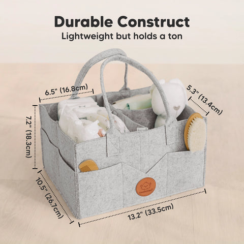 KeaBabies Original Diaper Caddy - Classic Gray