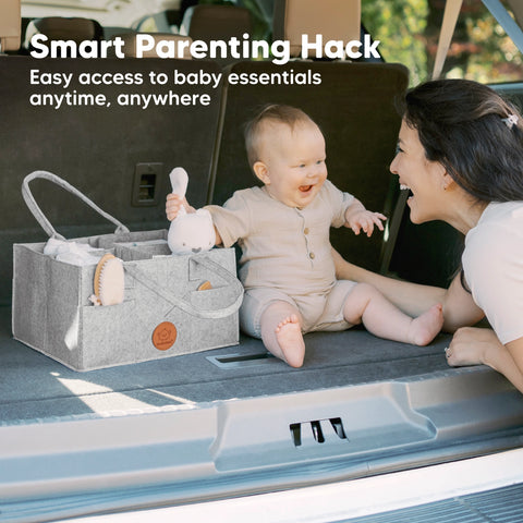 KeaBabies Original Diaper Caddy - Classic Gray