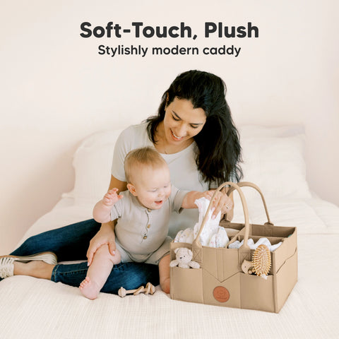 KeaBabies Original Diaper Caddy - Taupe