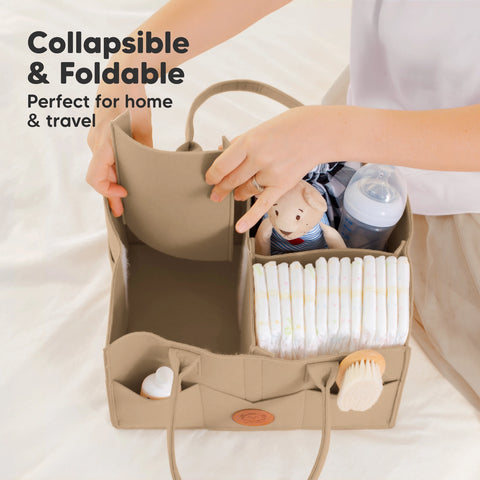 KeaBabies Original Diaper Caddy - Taupe