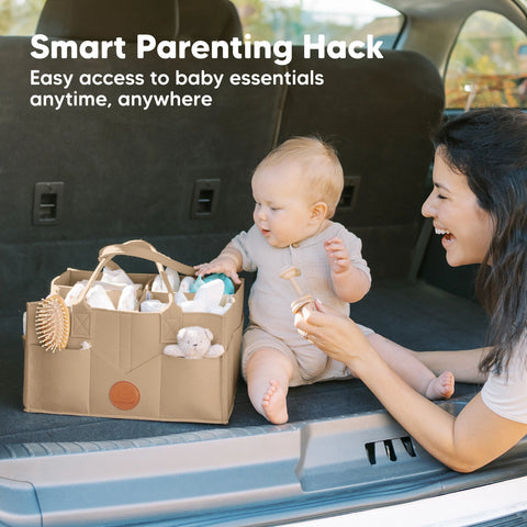 KeaBabies Original Diaper Caddy - Taupe