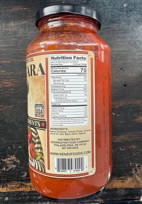 Kensington Food Co. Marinara Sauce