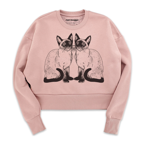 Kitties Sophie Fleece Sweatshirt by Supermaggie - Desert Pink