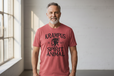 Krampus Is My Spirit Animal Tee - Heather Red