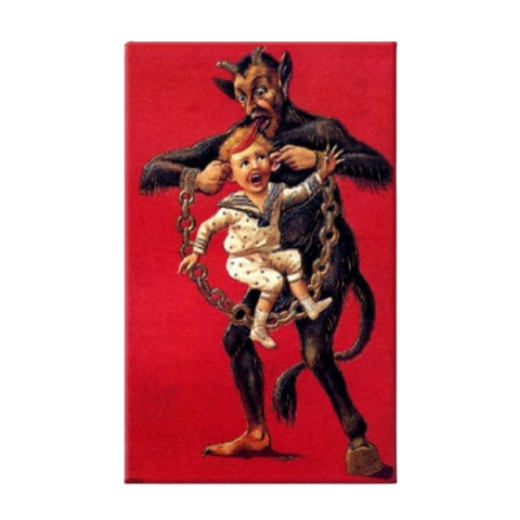 Krampus With Child Magnet