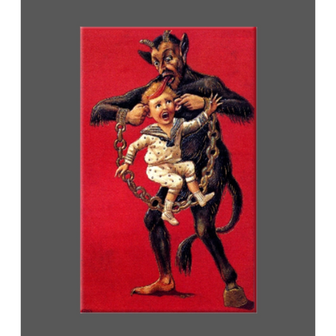 Krampus With Child Magnet