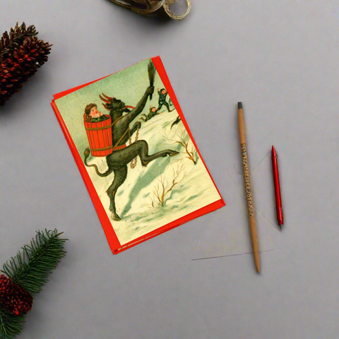 Snow Chase Krampus Greeting Card