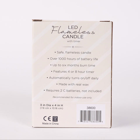 LED Wax Dripping Pillar Candle, 3" x 4"